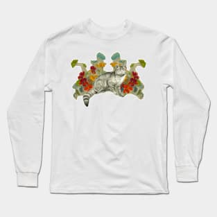 Cat and flowers Long Sleeve T-Shirt